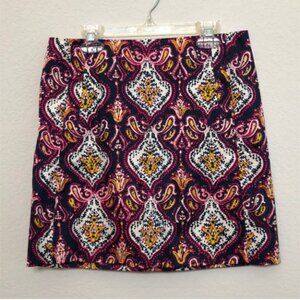 LOFT Petites Geometric Mini Skirt Velveteen Fabric Black & White 2P - GUC